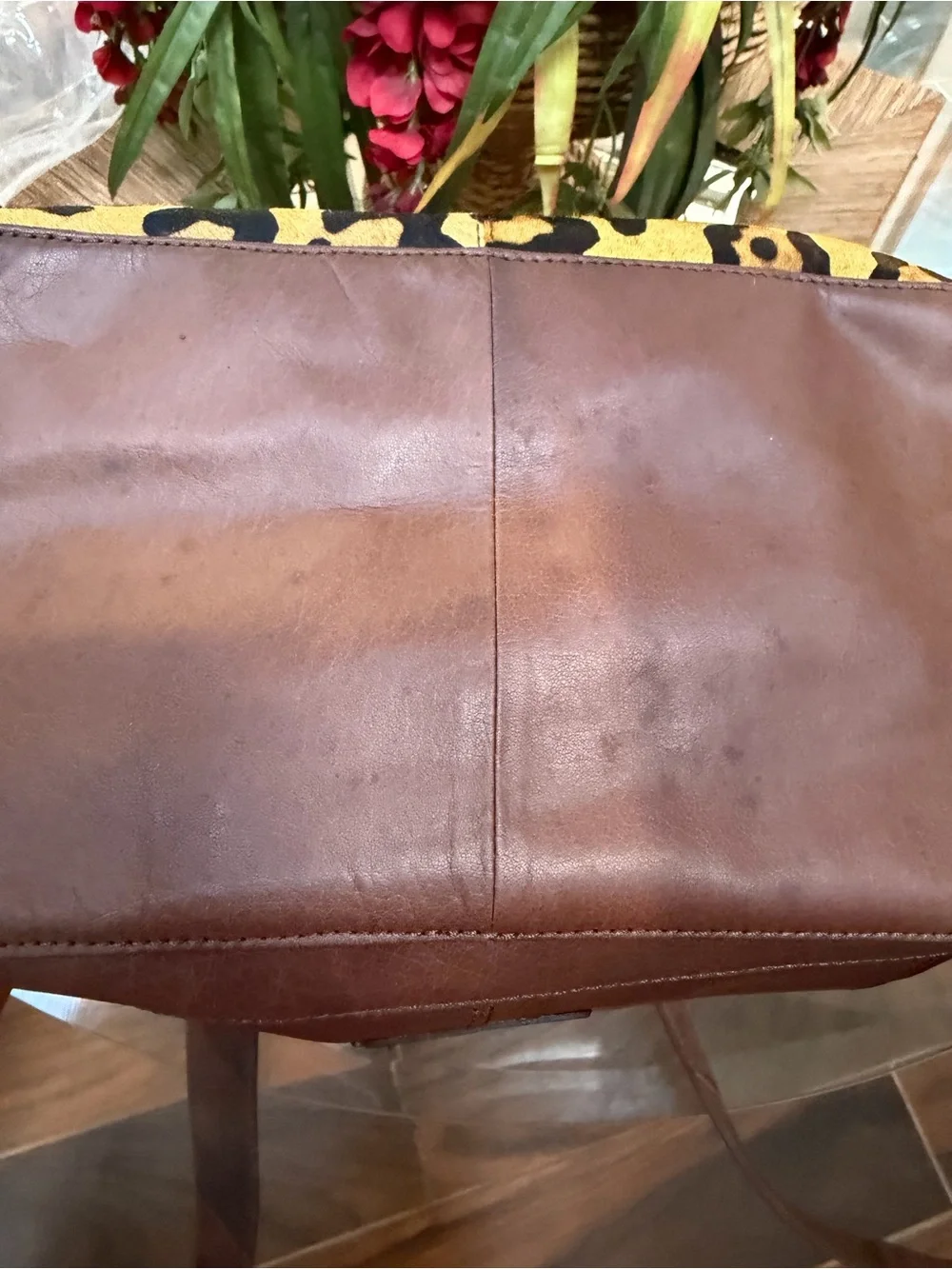 NWT Vintage American Darling Genuine Leather Cowhide Hair on Backpack Tote Bag